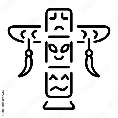 A linear icon depicting a totem