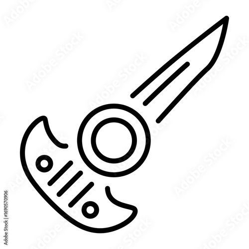 A linear icon depicting a knuckle weapon