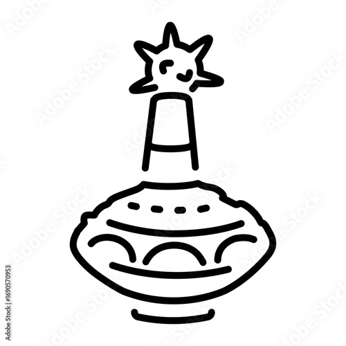 A linear icon depicting an abusua kuruwa