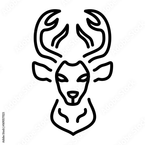 A line style icon representing an antelope