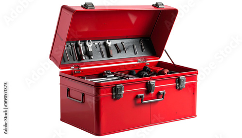 Tool Box PNG, Portable Storage Box with Tools Inside, Transparent Background, Workshop and DIY Illustration, Home Improvement and Repair Design