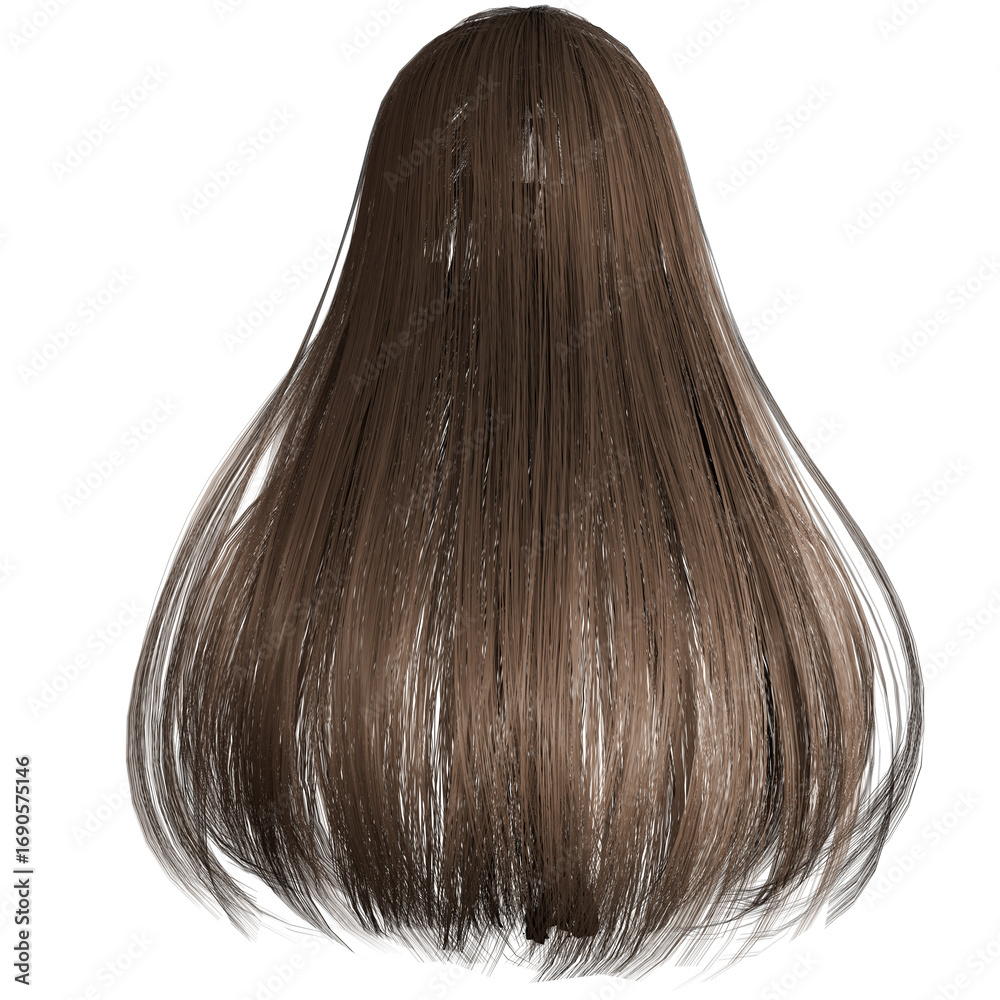 Fototapeta premium Long brown hair, back view, smooth texture