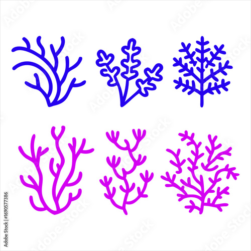 You've uploaded an image that appears to be a collection of coral silhouette illustrations. These silhouettes showcase a wide variety of coral shapes and structures, including branching corals, fan co