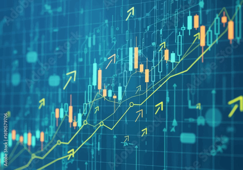 Financial market analysis: a detailed visualization of stock trends, charts, and data analysis.