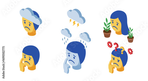 Isometric emotions: sadness and anxiety with weather and nature elements
