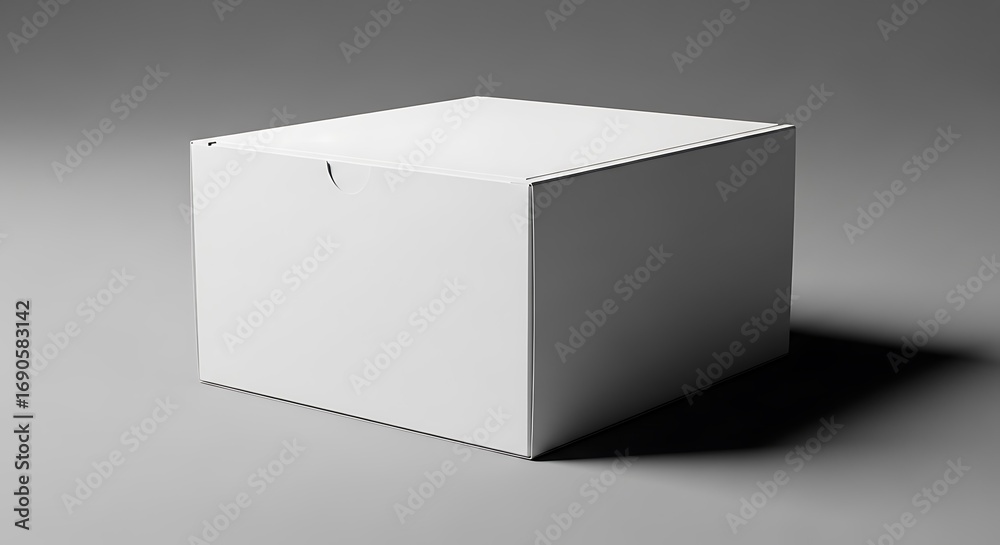 Naklejka premium White Box on Gray Background.