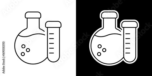 Laboratory Glassware Erlenmeyer Flask and Test Tube Icon