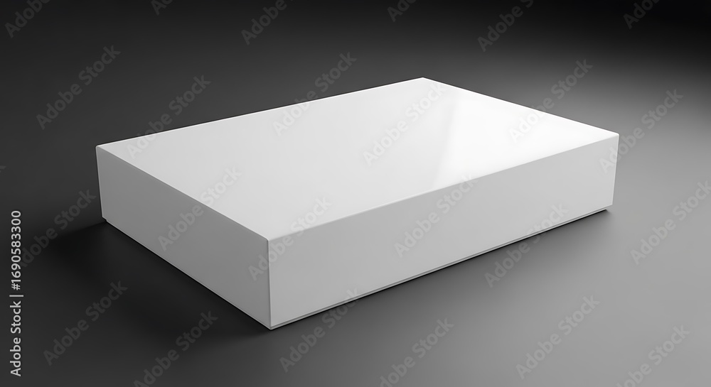 Fototapeta premium White Rectangular Box on a Dark Background.