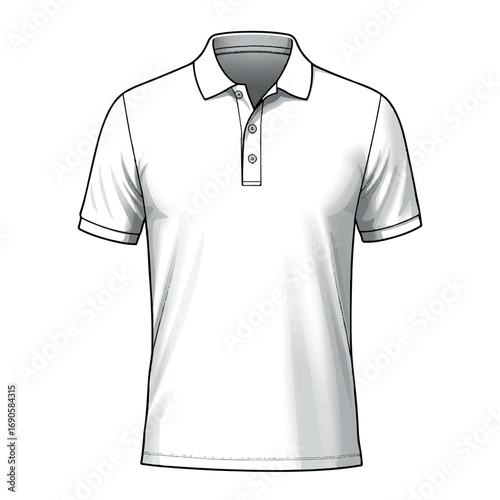 Polo Shirt Vector Mockup – High-Quality Apparel Template with Editable Front Panel for Design