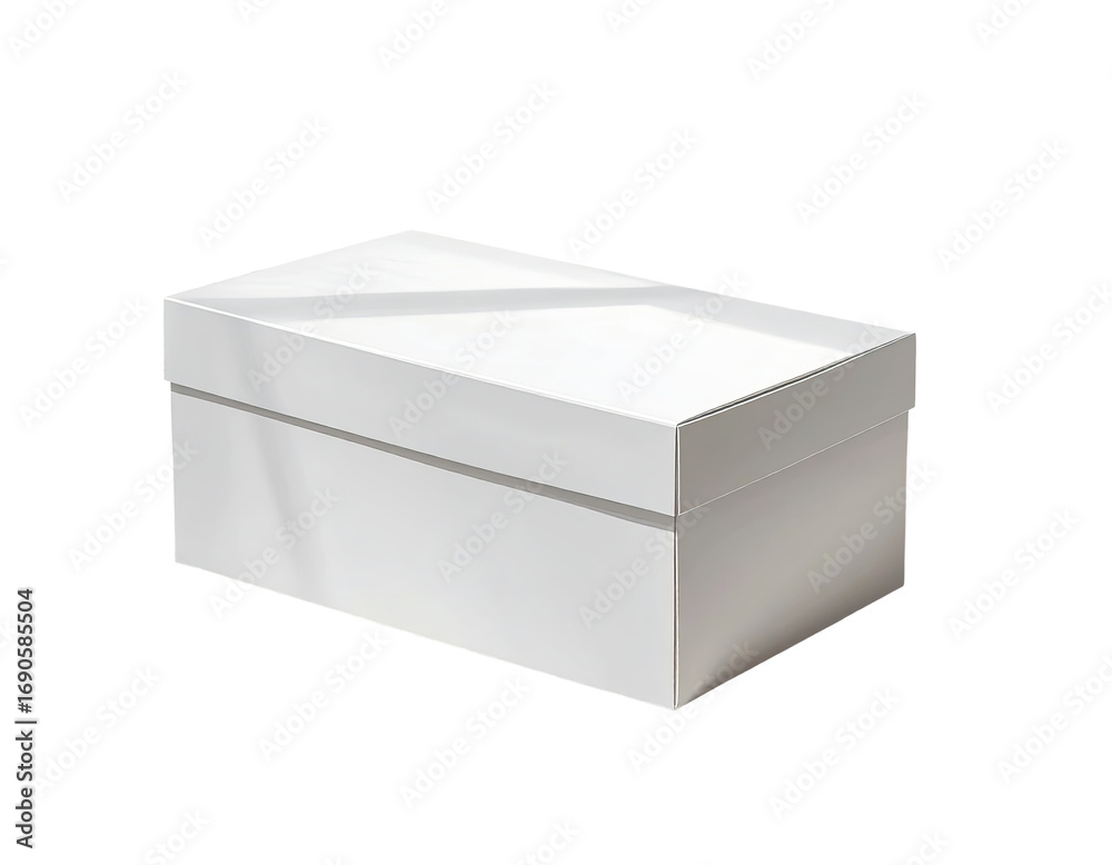 Fototapeta premium Empty white shoebox, rectangular, simple, light