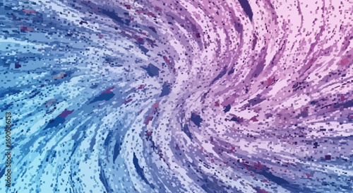 A swirling vortex of textured patterns in shades of blue and pink, creating an abstract and dynamic visual effect.