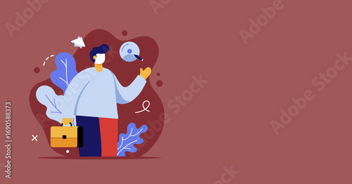 Professional man with briefcase ready for business opportunities. Concept of career growth, job search, planning, and new ideas in a modern corporate setting.