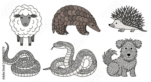 Collection of Cute Animal Illustrations.