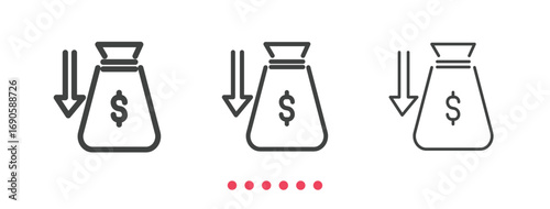 Losses icon. Thin line icon vector.