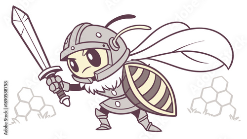 Armed Bee Warrior Defending its Hive