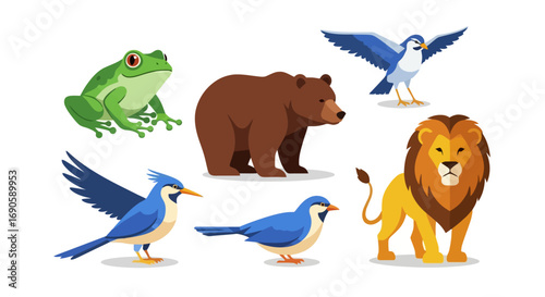 Collection of Diverse Wildlife Animals.