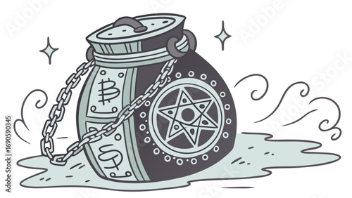 Enchanting Mystical CryptocurrencyThemed Sealed Magical Jar