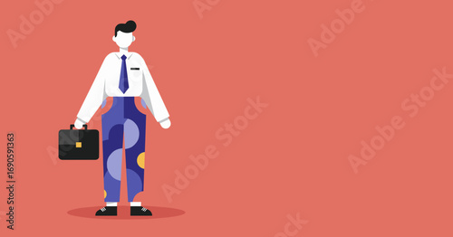 Vector illustration of a professional businessman holding a briefcase. Represents career, employment, and corporate roles in a modern, minimalist style.