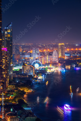 Bangkok is The capital and Chao Phraya River, Bangkok, Thailand.
