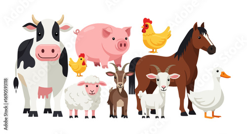 Farm Animals Collection - Cows, Pigs, Chickens, and More.