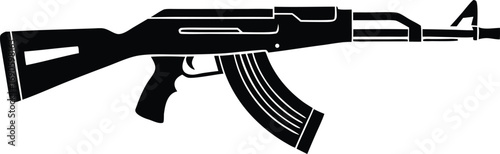 Ak47 assault rifle silhouette black weapon icon