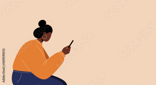 Modern young woman uses a stylus, symbolizing digital communication, creativity, and interactive learning. Ideal for technology, business, and educational content.
