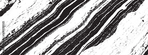 Black and white abstract pattern resembling wood grain or rock strata with diagonal lines and textures
