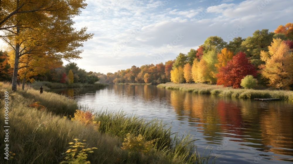 Fototapeta premium Scenic Autumn Lake