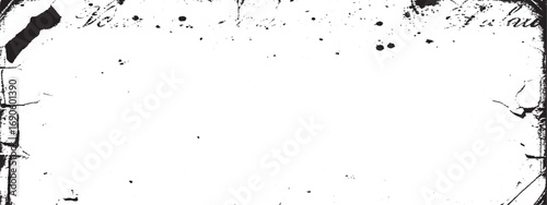 Grunge texture with distressed paper and ink splatters forming artistic black and white background