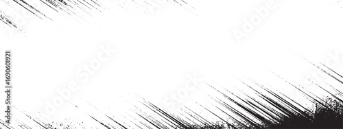 Black brush strokes forming abstract expressive pattern with rough artistic black and white texture