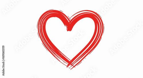 Simple Red Heart Shape Graphic.