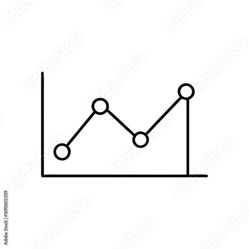 Vector art of line graph showing upward and downward trend