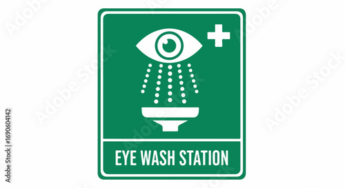 Emergency Eye Wash Station Safety Sign.