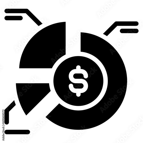Market share icon glyph style vector illustration