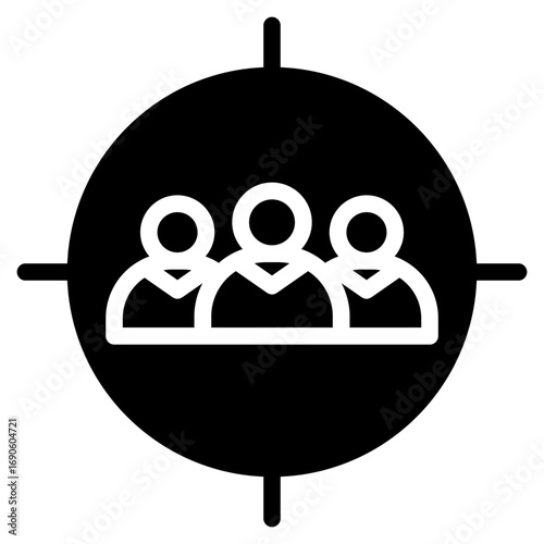 Target audience icon glyph style vector illustration