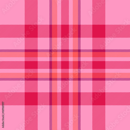 Bag vector seamless tartan, father fabric plaid background. Hat texture check pattern textile in pink and red colors.