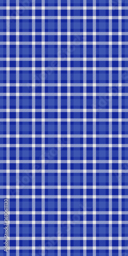 Classic blue and white plaid pattern.  Perfect for backgrounds, textiles, or website designs.  Clean, simple, and versatile, this image evokes feelings of order and tradition.