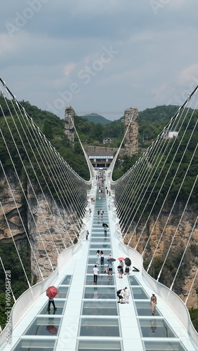 bridge in Zhangjiaie grand canyon 