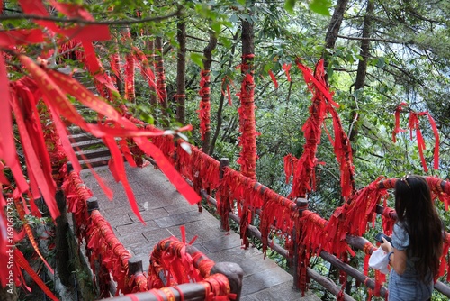 red wooden bridge, Zhangjiaie national park