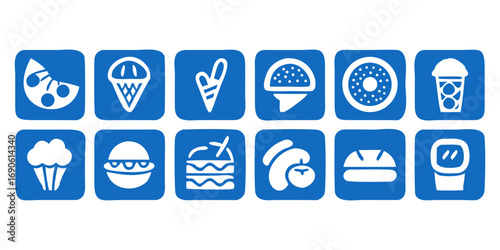 A clean vector modern style, food and drink icon set.