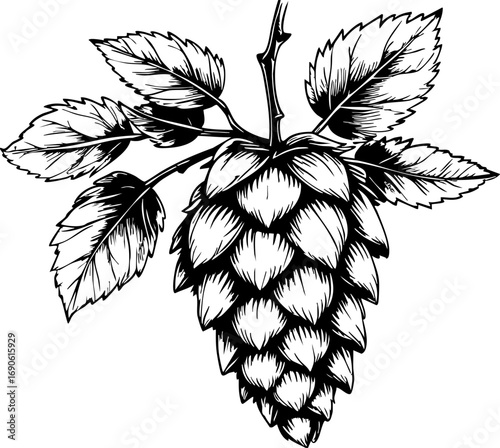 Harvesting hops a detailed exploration of hop cones in a tranquil garden setting nature's bounty close-up viewpoint