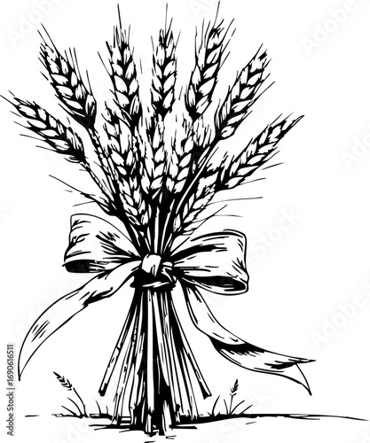 Harvesting wheat a bountiful bundle of nature's grain rural landscape rustic setting artistic viewpoint farming