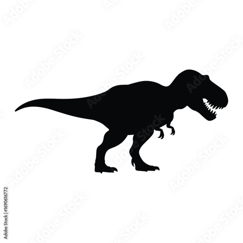 Silhouette of a tyrannosaurus rex dinosaur in profile