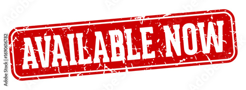 available now rectangular sign. available now stamp
