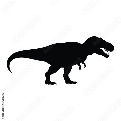 Silhouette of a tyrannosaurus rex dinosaur in profile