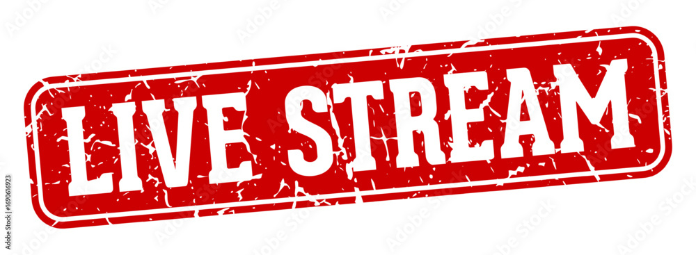 Fototapeta premium live stream rectangular sign. live stream stamp