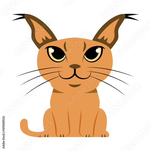 This Caracal icon is suitable for Cat Breeds, Pets, etc.