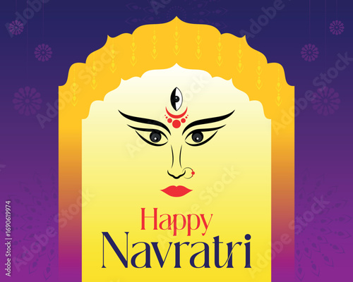 Happy navratri greeting india festival