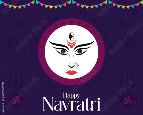 Happy navratri greeting india festival