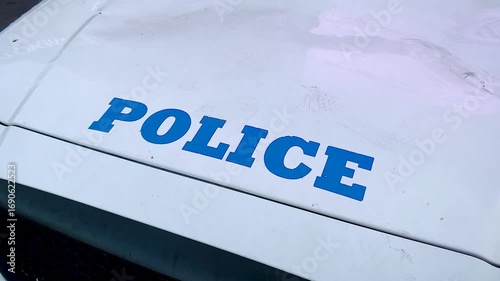 Police Inscription On Police Car USA new york crime investigation
